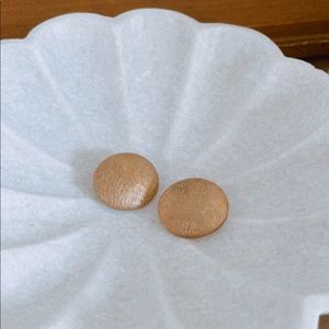 Vintage Retro Round Gold Clip On Earrings